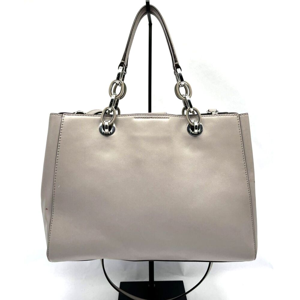 Michael Kors Cynthia Medium Gray Leather Satchel